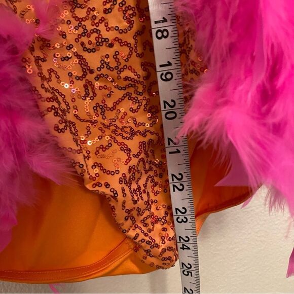 Weissman dance costume sassy Orange feather Some Call It Magic 14694 child XLC - Picture 8 of 9